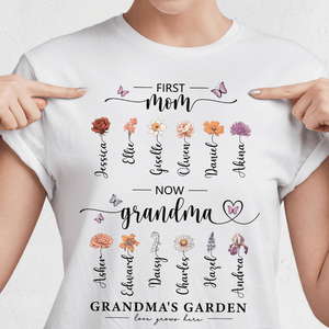 GeckoCustom Grandma's Garden Mother's Day Shirt Personalized Gift T368 890310 Women Tee / Light Blue Color / S