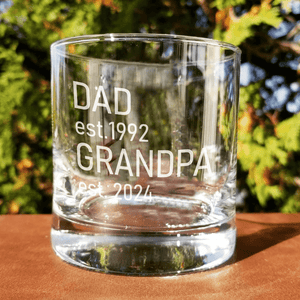 GeckoCustom Grandpa Est 2024 Personalized Gift Rock Glass HA75 890544