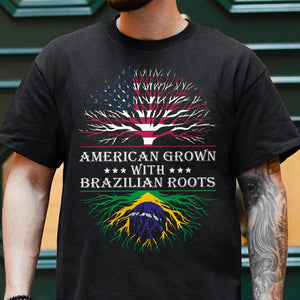 GeckoCustom Grows With Roots Latin America Flag Dark Shirt TH10 892007