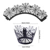 GeckoCustom Halloween Bat Table Runner Black Spider Web Lace Tablecloth Fireplace Curtain for Halloween Party Decoration Horror House Props as picture 12
