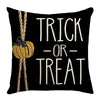 GeckoCustom Halloween Decoration Cushion Cover 18x18 Inches Linen Pillow Cover Cat Pumpkin Candy Print Pillowcases Couch Cushion Case 2 / 45x45cm