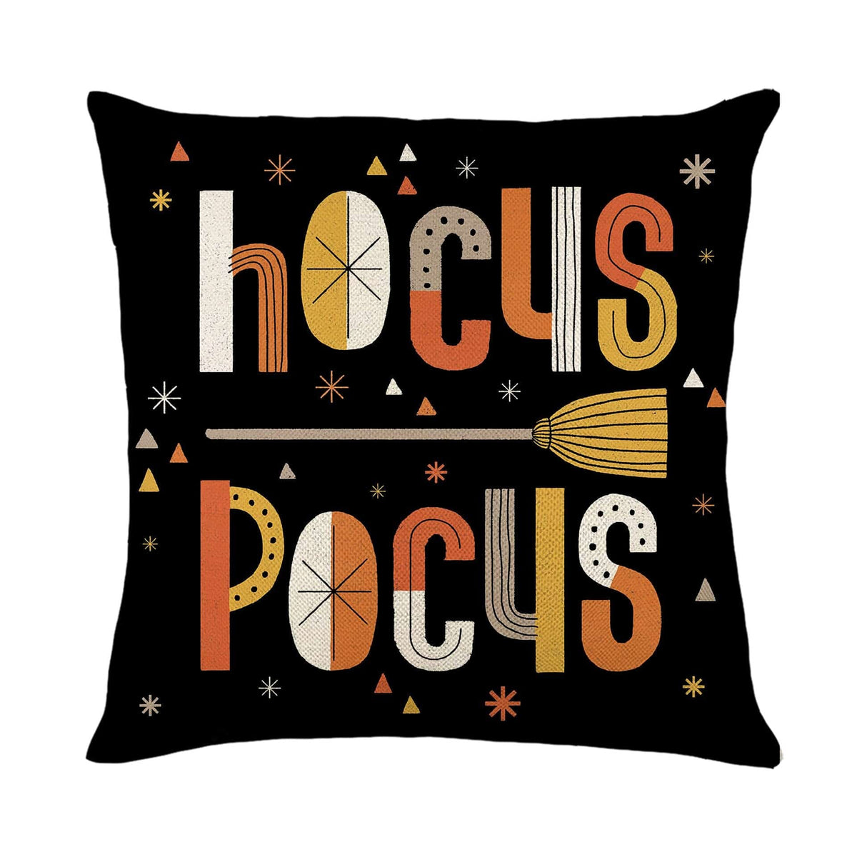 GeckoCustom Halloween Decorations Cushion Cover 45cm Linen Pillow Cover Funny Pumpkin Candy Cobweb Printed Pillow Case Home Decor Pillowcase 23 / 45x45cm