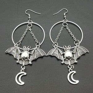 GeckoCustom Halloween Moon, Star and Bat Dangles