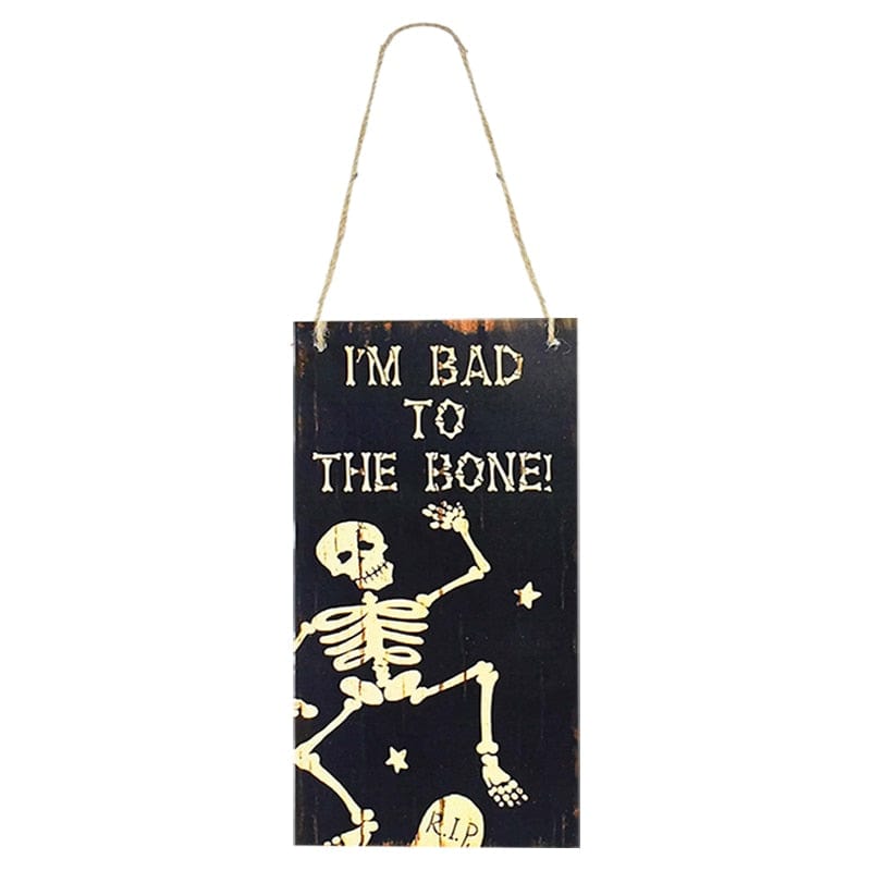 GeckoCustom Halloween Wooden Ornaments Pumpkin Ghost Trick or Treat Pendants Halloween Party Decoration for Home Door Hanging Signs Kids Toy N