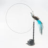 GeckoCustom Handfree Bird/Feather Cat Wand with Bell Powerful Suction Cup Interactive Toys for Cats Kitten Hunting Exercise Pet Products Blue Bird Set