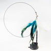 GeckoCustom Handfree Bird/Feather Cat Wand with Bell Powerful Suction Cup Interactive Toys for Cats Kitten Hunting Exercise Pet Products WhiteBlueFeather Set