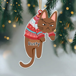 GeckoCustom Hanging Cat Personalized Gift Acrylic Ornament HA75 891582