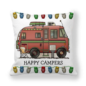 GeckoCustom Happy Camper Pillow Case Owl Camper Throw Pillow Case Cover Decorative Pillowcases 45*45CM Car Pillowcase hoofdkussen almohada 11 / 450*450mm