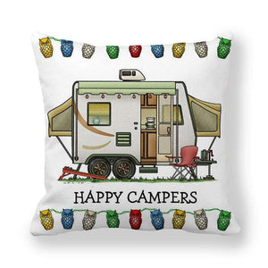 GeckoCustom Happy Camper Pillow Case Owl Camper Throw Pillow Case Cover Decorative Pillowcases 45*45CM Car Pillowcase hoofdkussen almohada 9 / 450*450mm