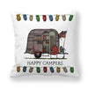 GeckoCustom Happy Camper Pillow Case Owl Camper Throw Pillow Case Cover Decorative Pillowcases 45*45CM Car Pillowcase hoofdkussen almohada 10 / 450*450mm