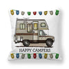 GeckoCustom Happy Camper Pillow Case Owl Camper Throw Pillow Case Cover Decorative Pillowcases 45*45CM Car Pillowcase hoofdkussen almohada 2 / 450*450mm