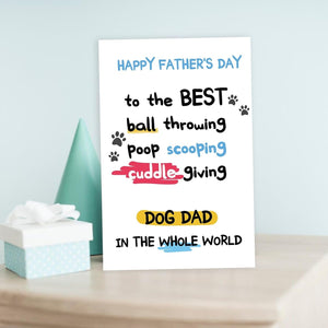 GeckoCustom Happy Father'S Day Card for Dog Dad, Funny Dog Dad Gifts for Men Him, Best Dog Dad Card, Gifts from Dog, Lovely Dog Dad Father'S Day Card from Son Daughter