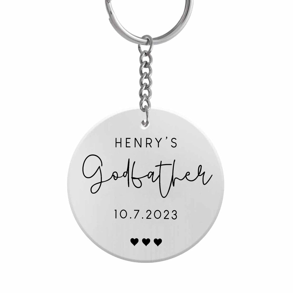 GeckoCustom Happy Father's Day Godfather Keychain Personalized Gift HO82 890674 Stainless Steel
