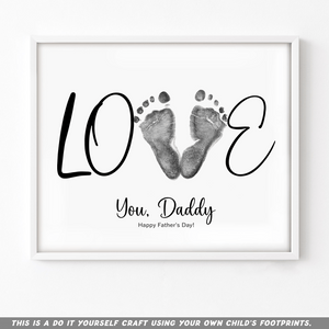 GeckoCustom Happy Father's Day Love With DIY Footprint Art Poster Canvas Picture Frame HO82 890594