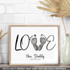 GeckoCustom Happy Father's Day Love With DIY Footprint Art Poster Canvas Picture Frame HO82 890594