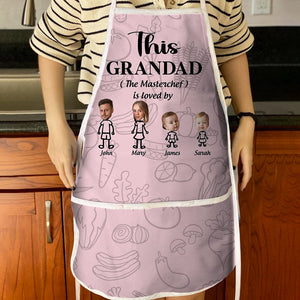 GeckoCustom Happy Father's Day This Daddy The Master Chef Is Loved By Cotton Apron HO82 893352 29x34 inches