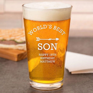 GeckoCustom Happy Father's Day World's Best Daddy Love You Print Beer Glass HO82 890580 16oz