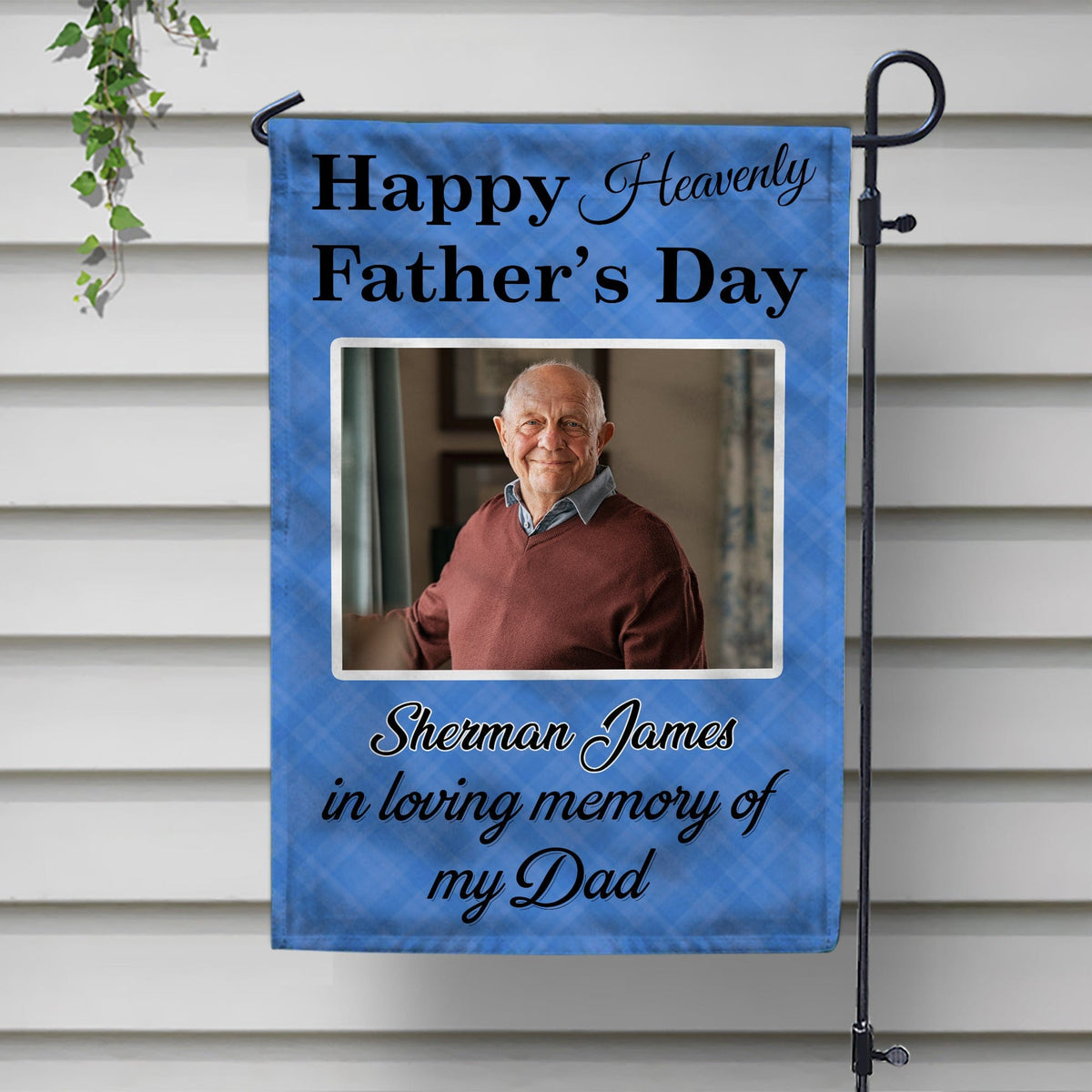 GeckoCustom Happy Heavenly Father's Day, In Loving Memory Of My Dad Memorial Garden Flag TH10 892411