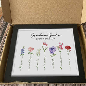 GeckoCustom Happy Mother's Day Grandma's Garden Family Picture Frame Personalized Gift TA29 890220 10"x8"