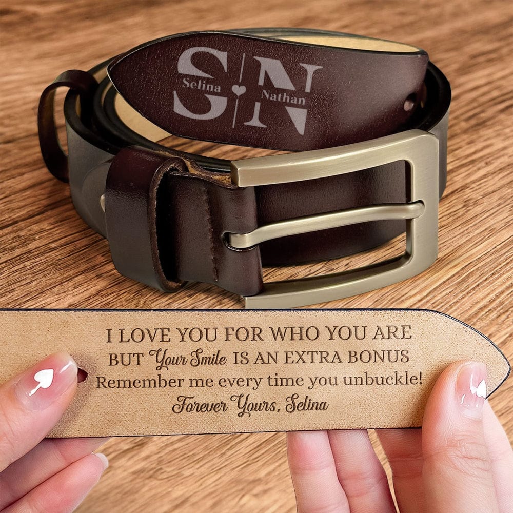 GeckoCustom Happy Valentine's Day Every Moment With You Is My Favorite Belt Personalized Gift HO82 893448 110 cm / Dark Brown