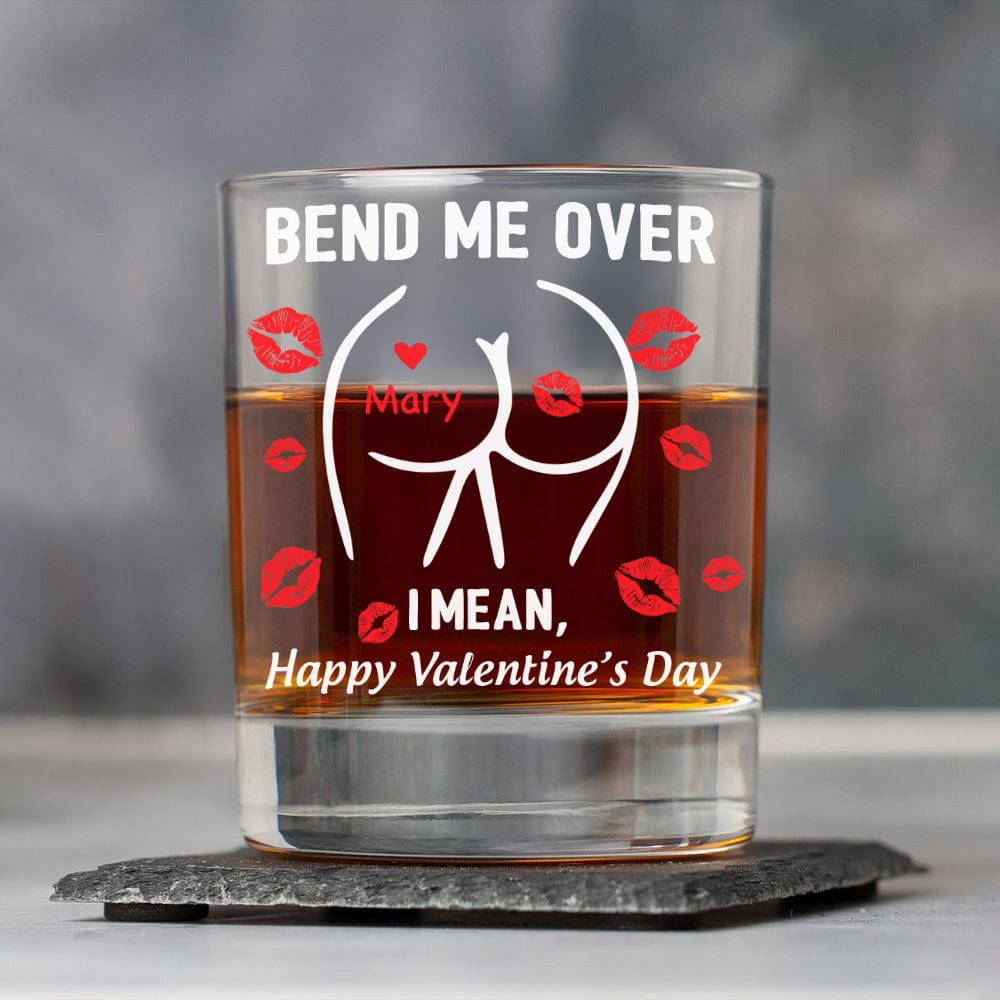 GeckoCustom Happy Valentine’s Day Personalized Whiskey Glass Funny Gift For Boyfriend Husband CH07 895212 10.5 oz / 1 Side