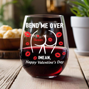 GeckoCustom Happy Valentine’s Day Personalized Wine Glass Funny Gift For Boyfriend Husband CH07 895214 14.5 oz