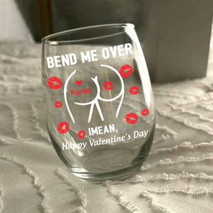 GeckoCustom Happy Valentine’s Day Personalized Wine Glass Funny Gift For Boyfriend Husband CH07 895214 14.5 oz