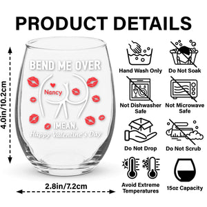 GeckoCustom Happy Valentine’s Day Personalized Wine Glass Funny Gift For Boyfriend Husband CH07 895214 14.5 oz