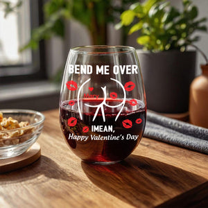 GeckoCustom Happy Valentine’s Day Personalized Wine Glass Funny Gift For Boyfriend Husband CH07 895214 14.5 oz