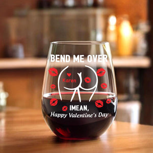 GeckoCustom Happy Valentine’s Day Personalized Wine Glass Funny Gift For Boyfriend Husband CH07 895214 14.5 oz