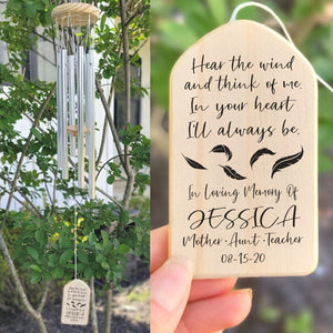 GeckoCustom Hear The Wind And Think Of Me Memorial Wind Chimes Personalized Gifts N204 889917