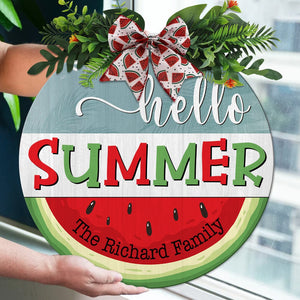 GeckoCustom Hello Summer The Family Door Sign K228 889392