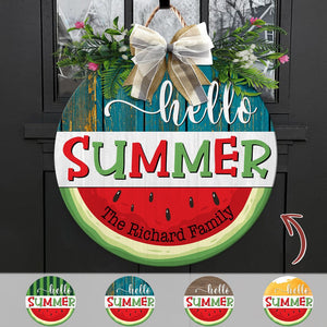 GeckoCustom Hello Summer The Family Door Sign K228 889392