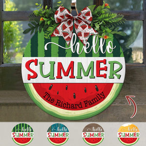 GeckoCustom Hello Summer The Family Door Sign K228 889392