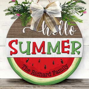 GeckoCustom Hello Summer The Family Door Sign K228 889392