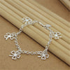 GeckoCustom High Quality 925 Sterling Silver Bracelet Four Leaf Clover Bracelet 8 Inches For Women & Men Party Charm Jewelry Gifts