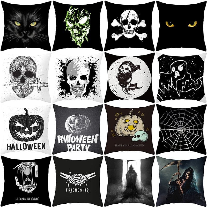 GeckoCustom Home Decor Halloween Skull Pillowcase Sofa Cover Pillow Cover Car Cushion Cover Throw Pillow Case 18x18 Inches funda de almohada