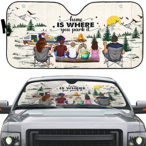 GeckoCustom Home Is Where We Park It For Camping Lovers Car Sunshade Personalized Gift DA199 890180