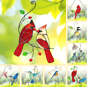 GeckoCustom Humming Bird Stained Glass Window Hangings Christmas Memorial Suncatcher HO82 893180 4 inches x 6.4 inches