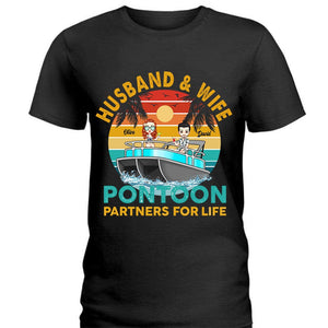 GeckoCustom Husband And Wife Travel Partners For Life Beach Dark Shirt Personalized Gift TA29 889669 Premium Tee (Favorite) / P Black / S