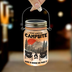 GeckoCustom Husband & Wife Camping Partners For Life Personalized Gift Mason Jar Light HA75 891284 16oz / 1 Side