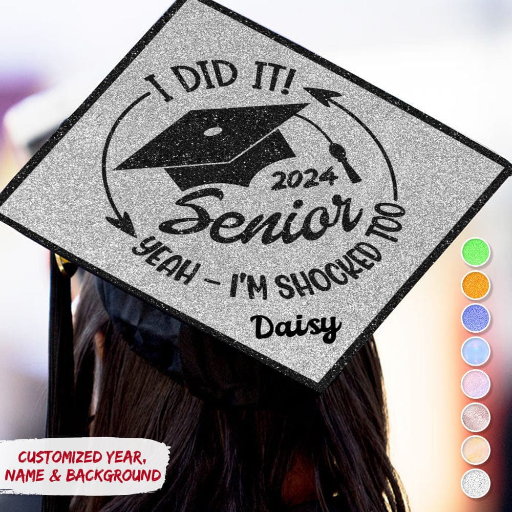 GeckoCustom I Did It Yeah I'm Shocked Too Tassel Toppers, Graduation Gift HN590 9.5"x9.5"