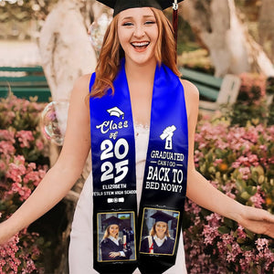 GeckoCustom I Graduated Can I Go Back To Bed Now Graduation Gift Stoles 892291 6x72 inch