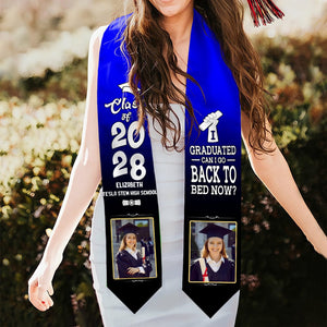 GeckoCustom I Graduated Can I Go Back To Bed Now Graduation Gift Stoles 892291 6x72 inch
