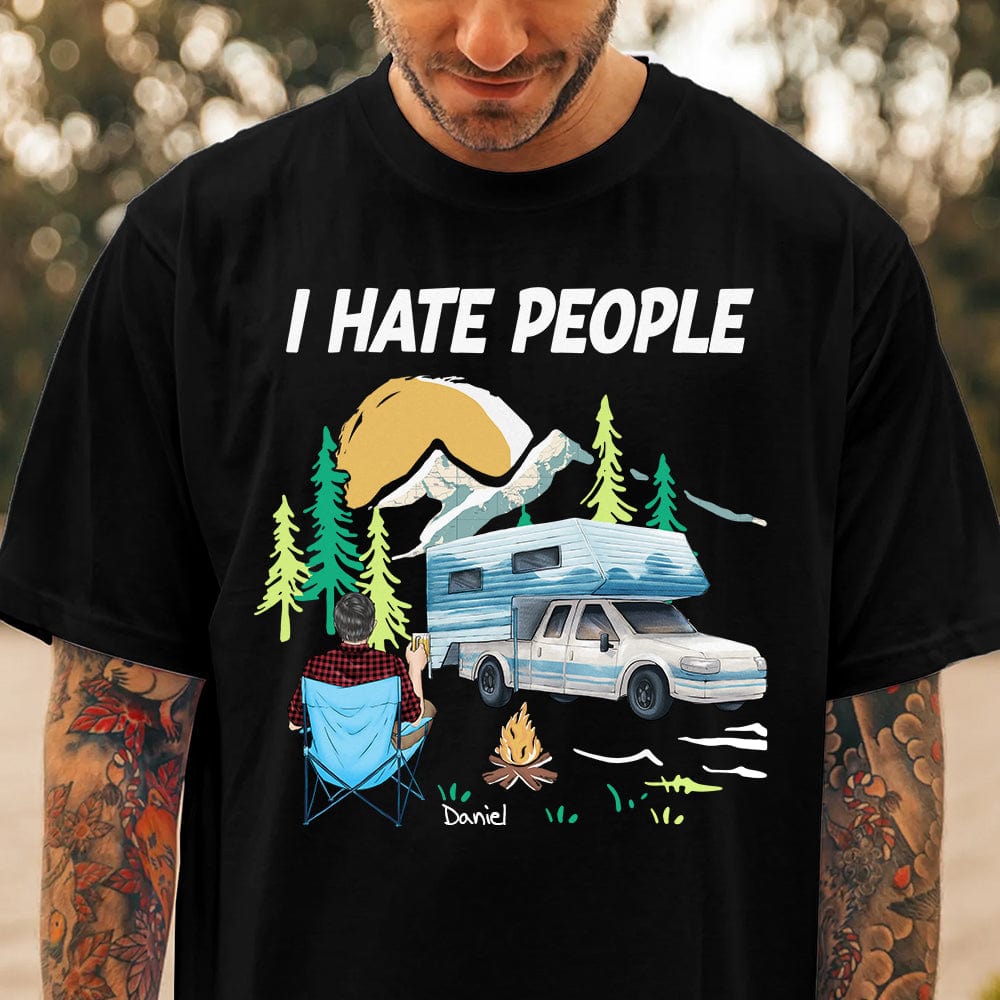 GeckoCustom I Hate People Camping For Campers Dark Shirt N304 889350