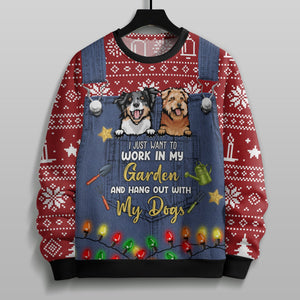 GeckoCustom I Just Want To Work In My Garden And Hang Out With My Dog AOP Ugly Sweater Personalized Gift TH10 891707