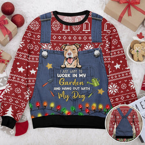 GeckoCustom I Just Want To Work In My Garden And Hang Out With My Dog AOP Ugly Sweater Personalized Gift TH10 891707