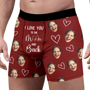 GeckoCustom I Love You To Moon and Back Custom Girlfriend, Wife Photo Boxer Anniversary Gift CH07 895226