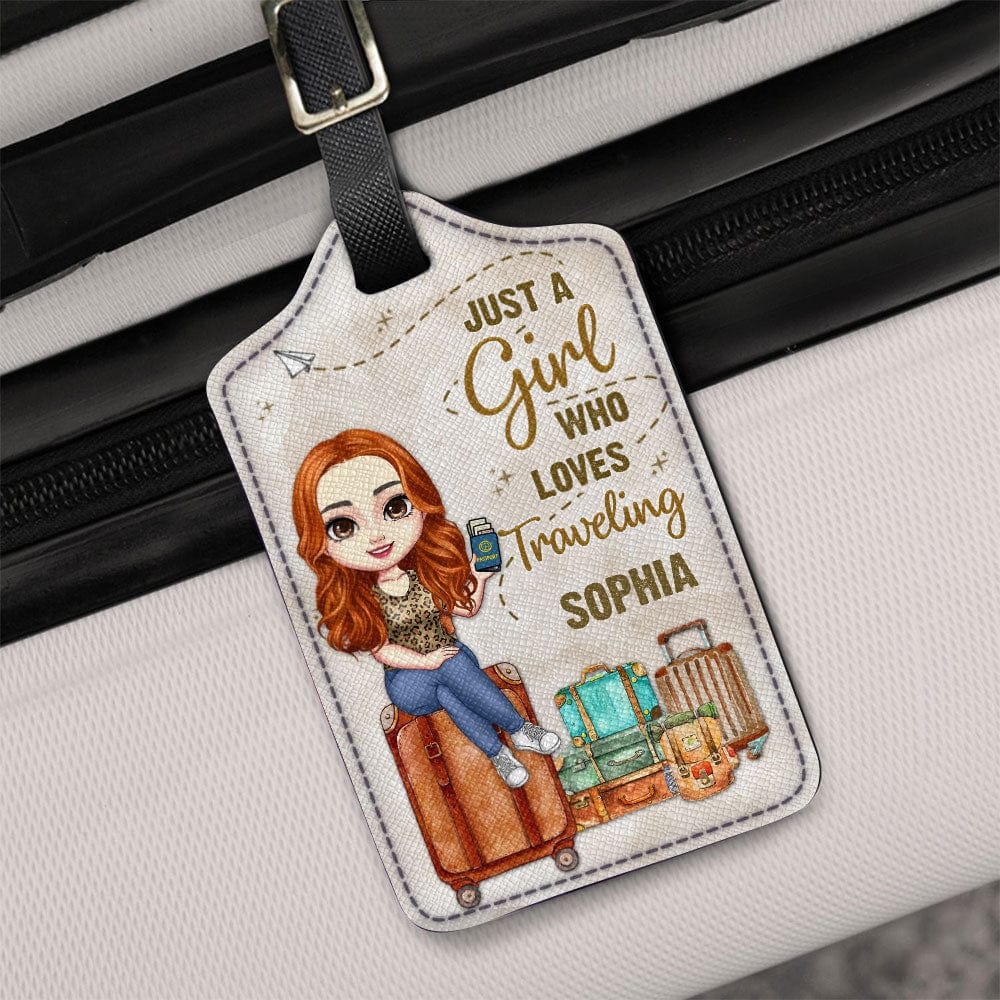 GeckoCustom I'm A Girl Who Loves Traveling For Travelers Luggage Tag Personalized Gift TA29 890282 Medium