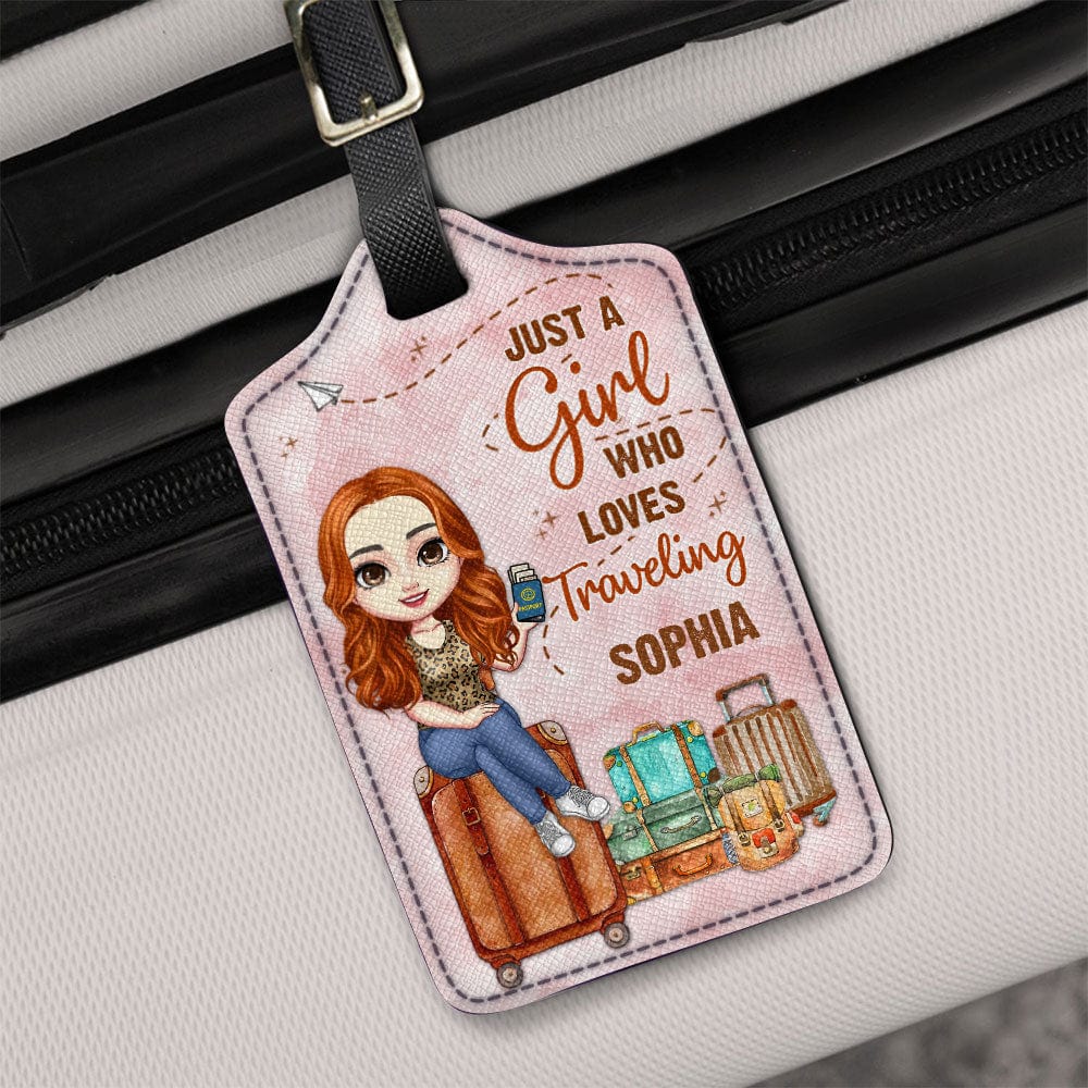 GeckoCustom I'm A Girl Who Loves Traveling For Travelers Luggage Tag Personalized Gift TA29 890282 Medium